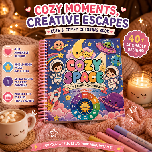 Cozy Space Coloring Book